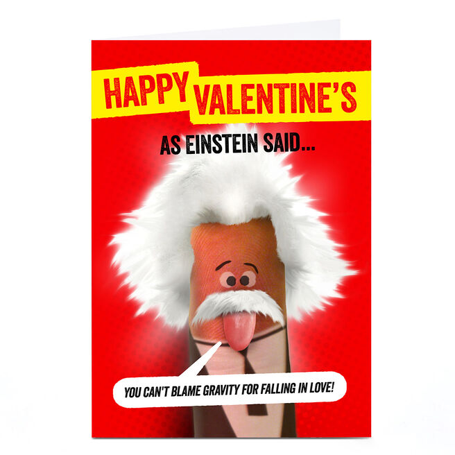 Personalised Finger Quips Valentine's Day Card - As Einstein Said