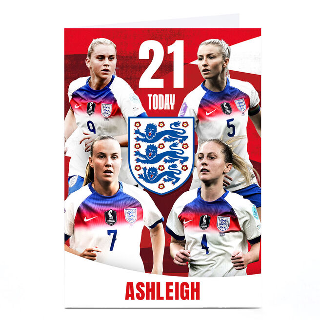 Personalised Birthday Card - Lionesses England 21 Today