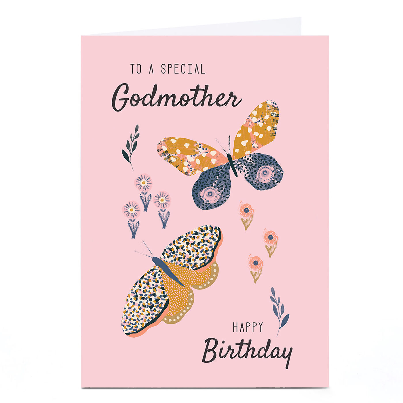 Buy Personalised Rebecca Prinn Birthday Card Butterflies & Flowers