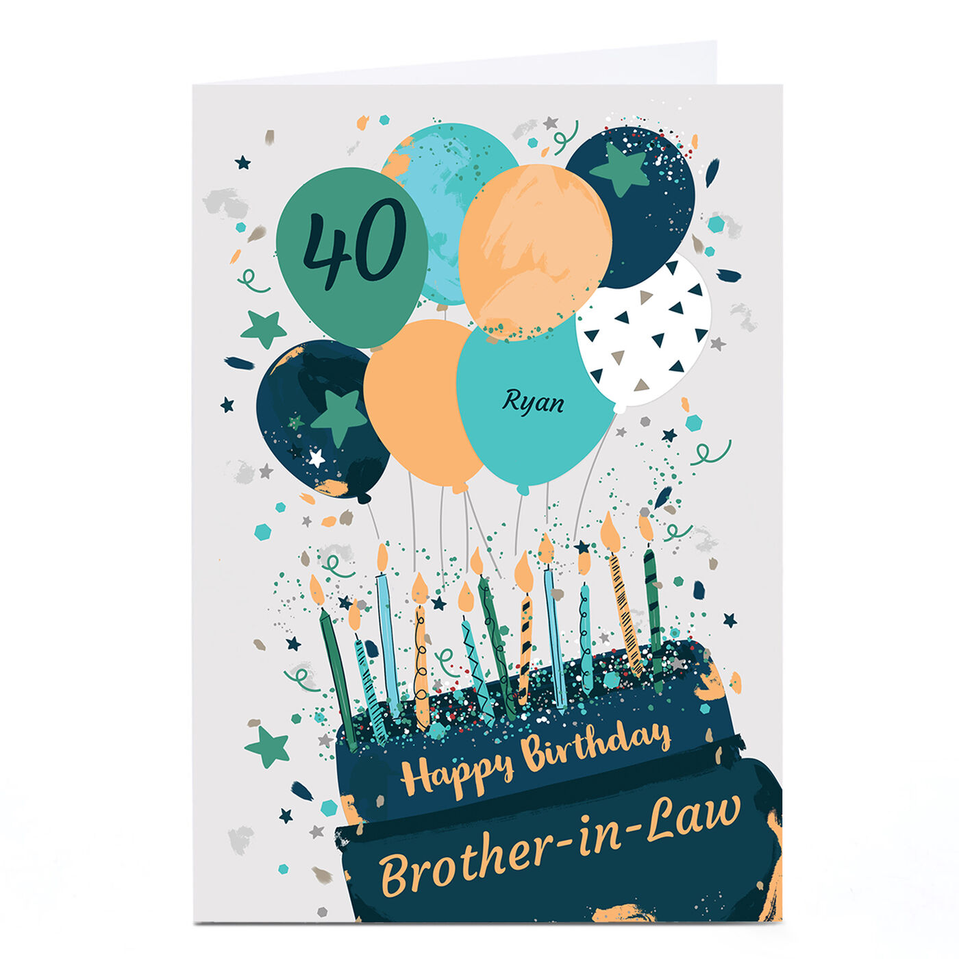 Buy Personalised Birthday Card - Balloons & Cake, Editable Age for GBP ...