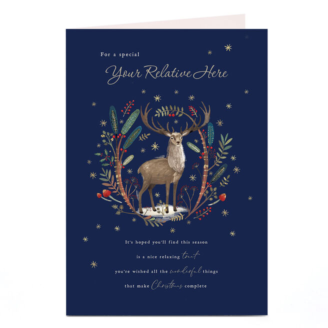 Personalised Christmas Card - Stag Scene