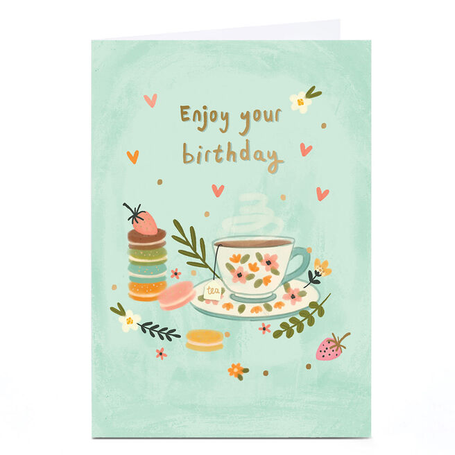Personalised Birthday Card - Enjoy Your Birthday Tea