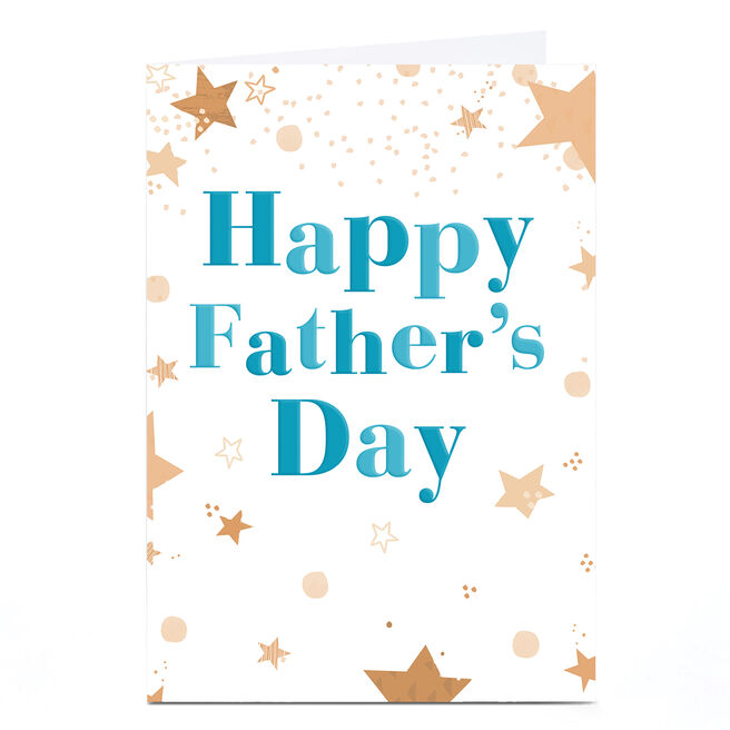 Personalised Father's Day Card - Gold Stars Happy Father's Day