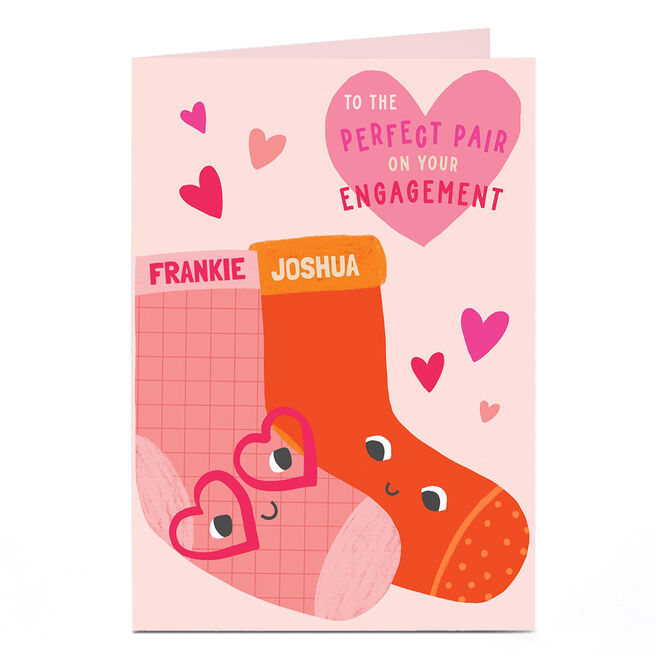 Personalised Engagement Card - Perfect Pair Loved Up Socks