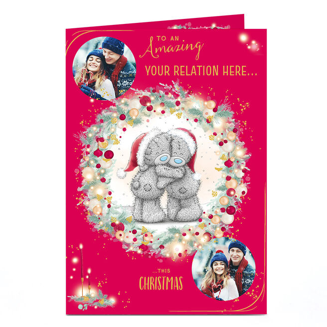 Photo Tatty Teddy Christmas Card - Bear Cuddle, Amazing Any Relation