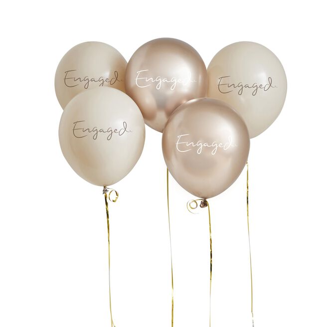 Engaged 12-Inch Latex Balloons - Pack of 5