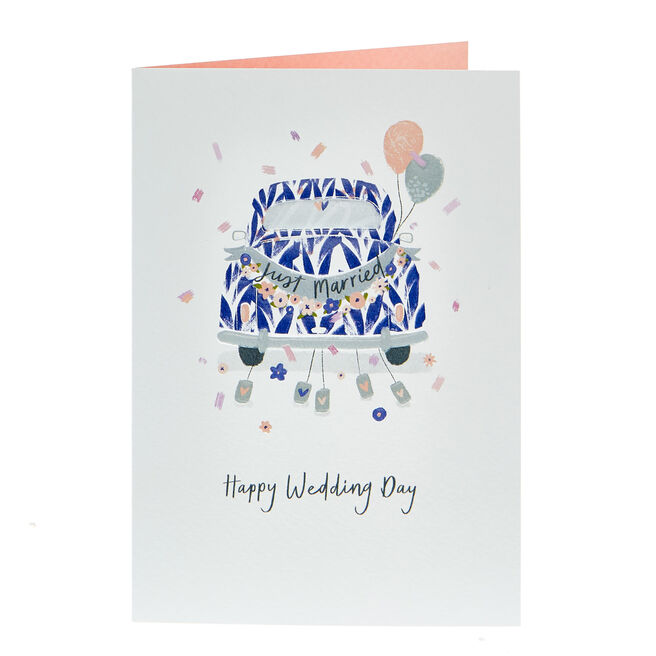 Wedding Card - Just Married Car