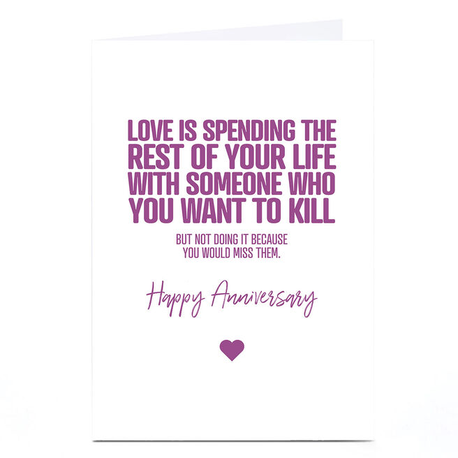 Personalised Punk Anniversary Card - Love Is...
