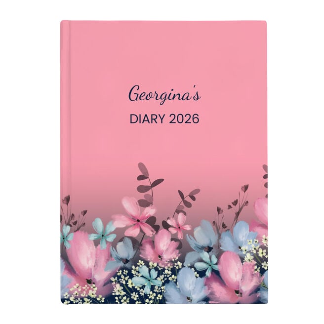 Personalised Diary - Pink Floral, Any Name