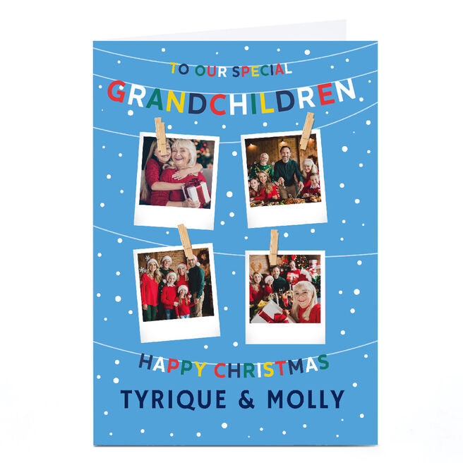 Photo Christmas Card - 4 Polaroids, To Our Special Grandchildren