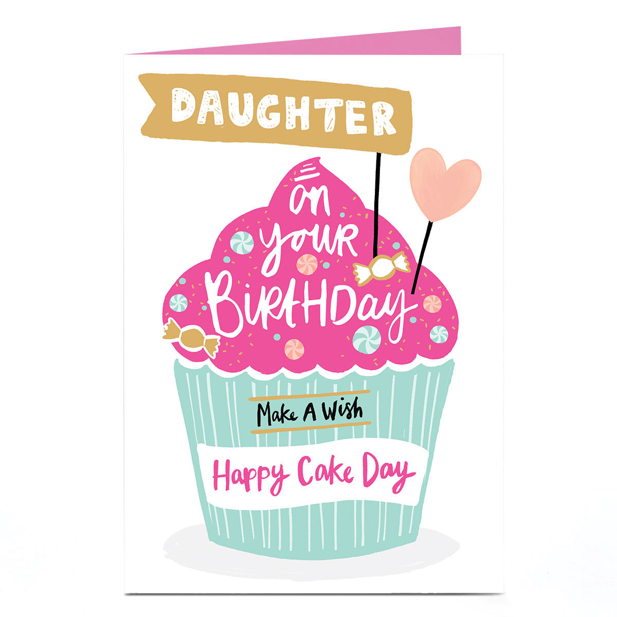 75th Birthday Card PERSONALIZED for FREE With Name and Any Birthday NUMBER Original Watercolor Cupcake Mom Mum Sister Daughter Friend