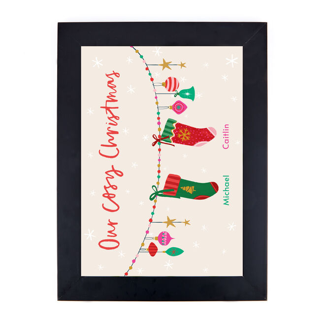 Personalised Couple Christmas Print - 2 Stockings