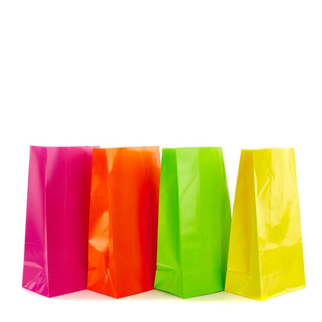 Multi-Coloured Paper Party Bags - Pack Of 10