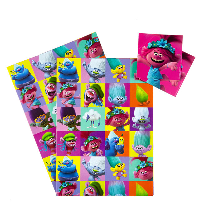 Trolls World Tour Wrapping Paper & Gift Tags - Pack Of 2 