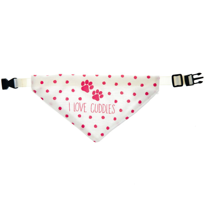 I Love Cuddles Dog Bandana - Medium