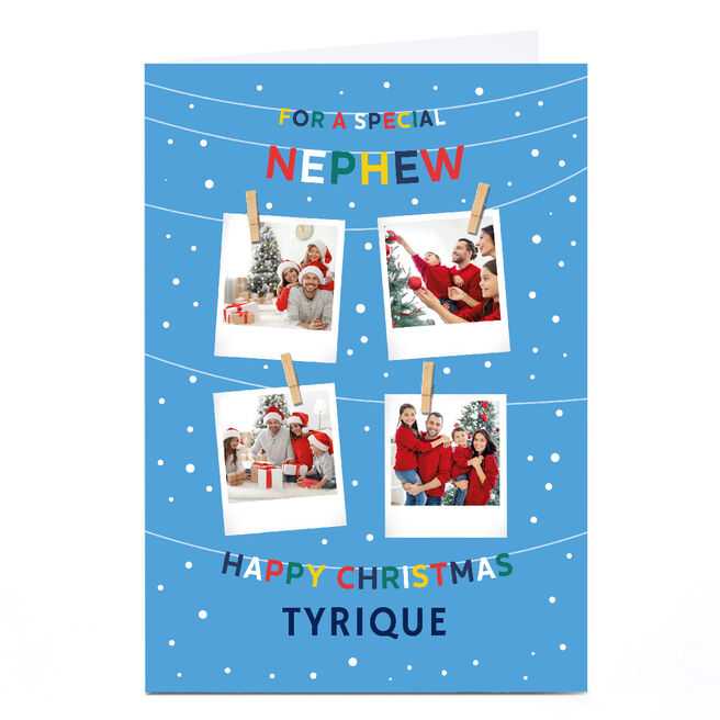 Photo Christmas Card - 4 Polaroids, For a Special Nephew