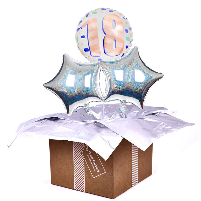 Spots & Stripes 18th Birthday Balloon Bouquet - DELIVERED INFLATED!