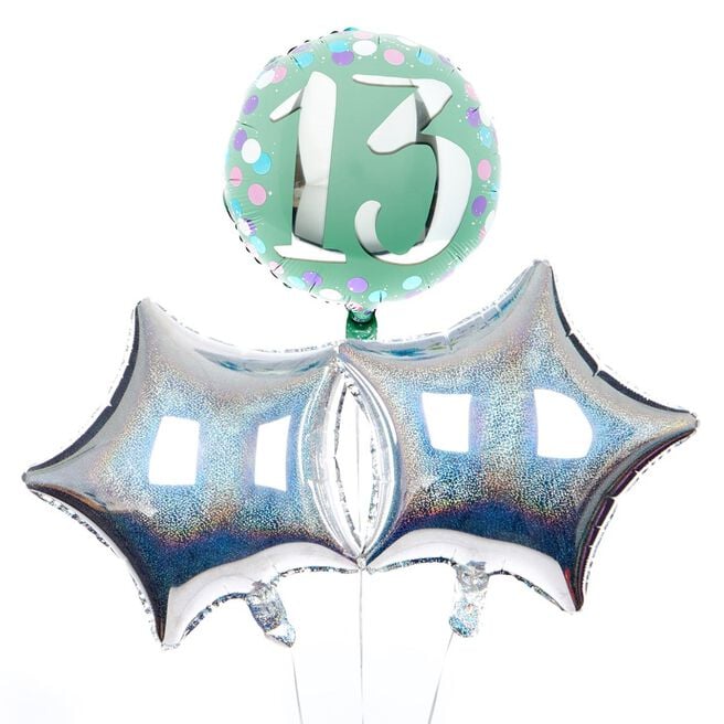 Mint Green 13th Birthday Balloon Bouquet - DELIVERED INFLATED!