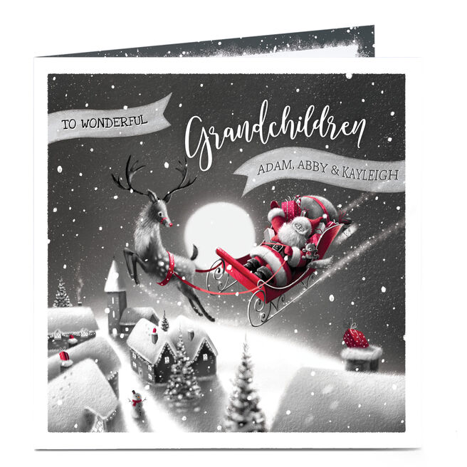Personalised Christmas Card - For Wonderful Grandchildren