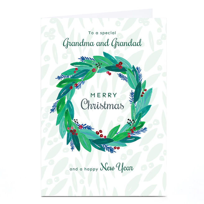 Personalised Rebecca Prinn Christmas Card - Wreath