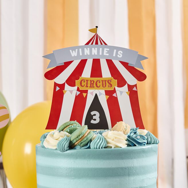 Circus Customisable Card Cake Topper