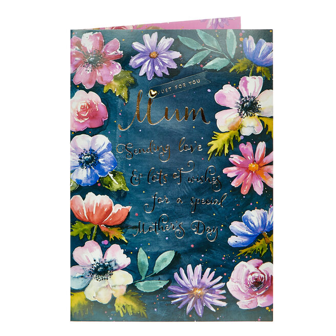 Mum Just For You Floral Border Mother's Day Card