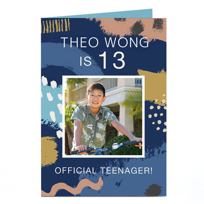 Photo 13th Birthday Card - Officially A Teenager