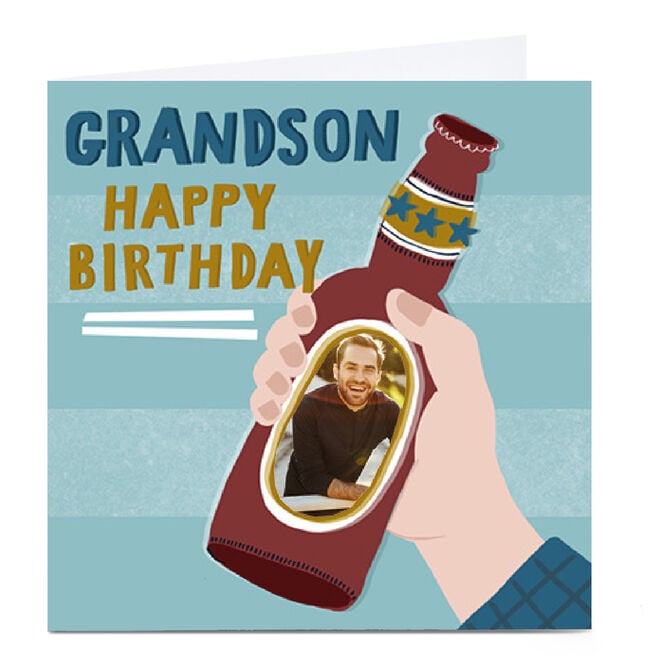 Photo Kerry Spurling Birthday Card - Beer Bottle, Grandson
