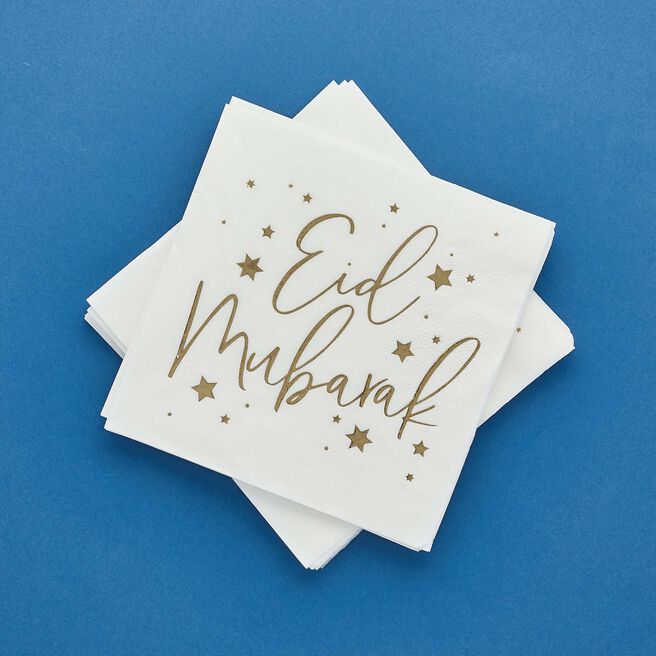 Eid Mubarak Paper Napkins - Pack of 16