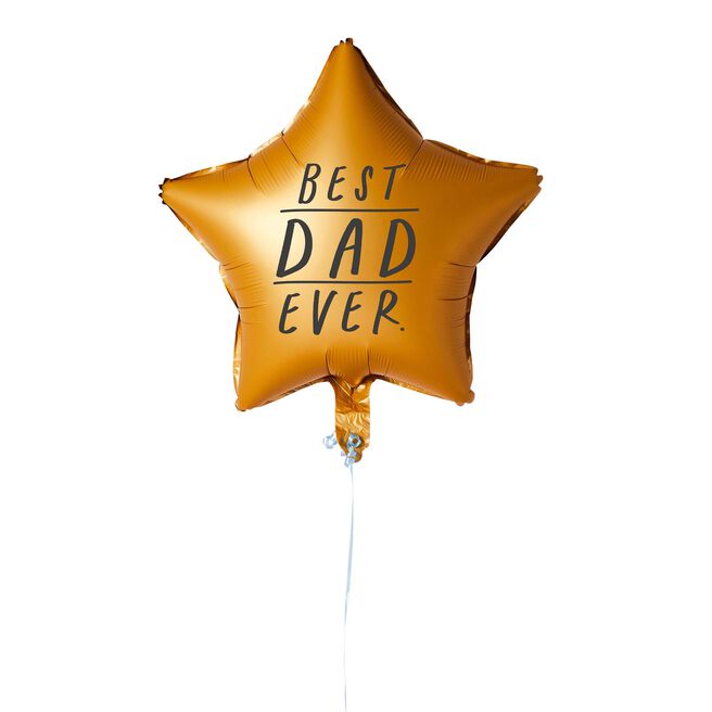 Gold Best Dad Ever Star 18-Inch Foil Balloon