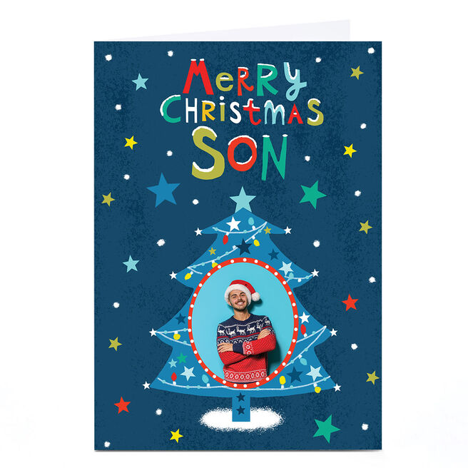 Photo Lindsay Kirby Christmas Card - Blue Tree, Son