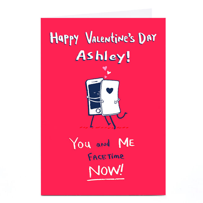 Personalised Hew Ma Valentine's Day Card - Facetime
