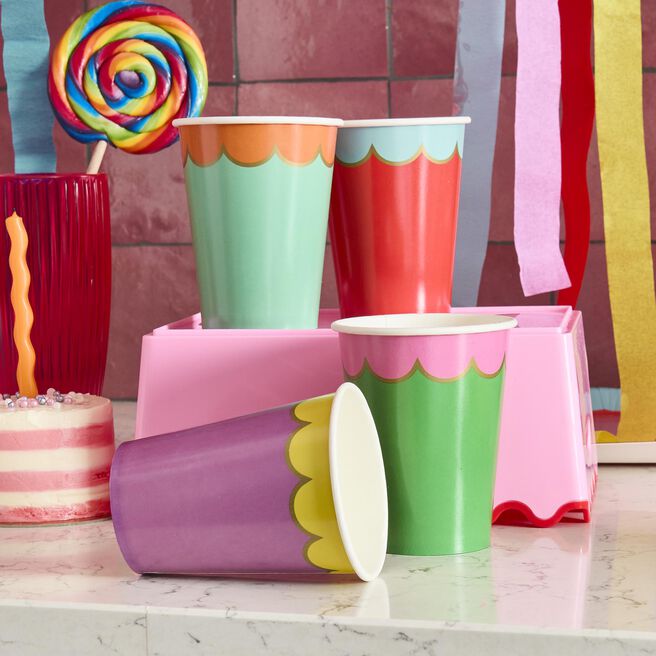 Premium Brights Paper Cups - Pack of 8