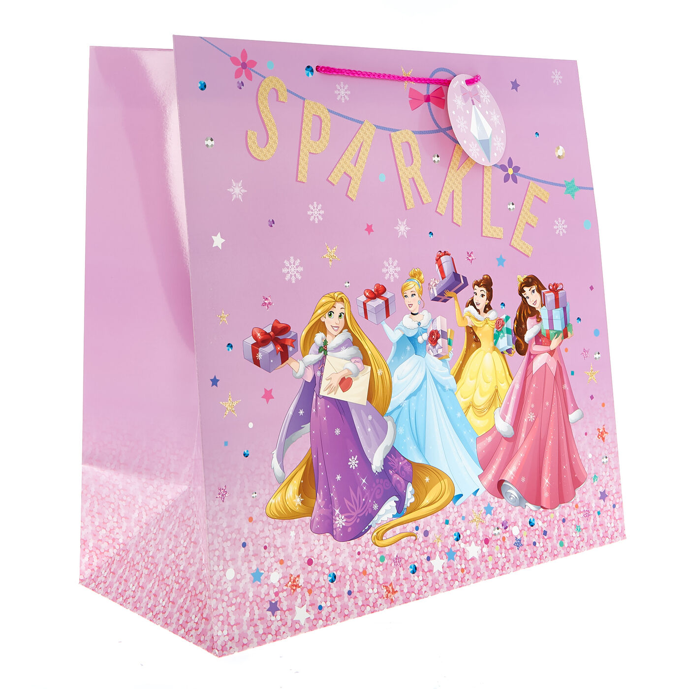 Buy Extra Large Square Disney Princess Christmas Gift Bag for GBP - Main Image