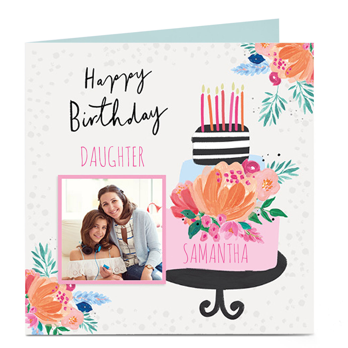 Buy Photo Birthday Card - Floral Cake for GBP 2.99 | Card Factory UK