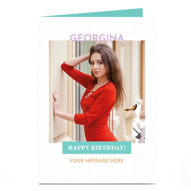 Photo Birthday Card - Happy Birthday, White Frame