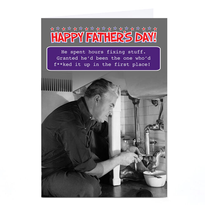 Personalised Father's Day Card - Hours Fixing Stuff