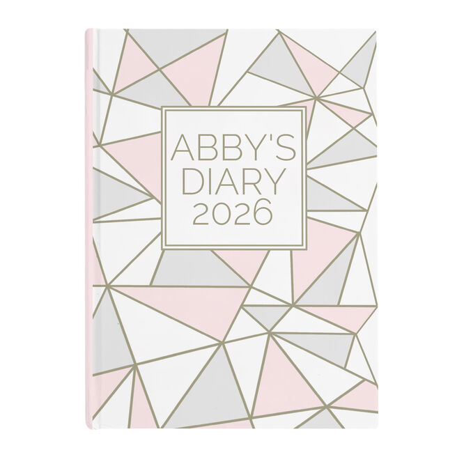 Page A Day Personalised Diary - Pink Geometric