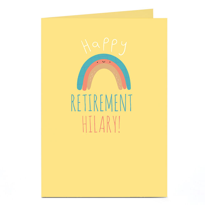 Personalised Retirement Card - Happy Rainbow