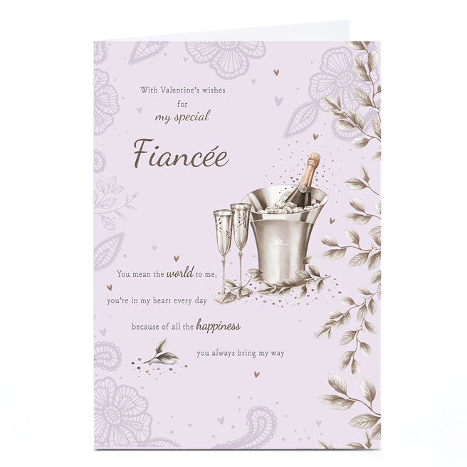 Personalised Valentine's Day Card - Chilled Champagne, Special Fiancee