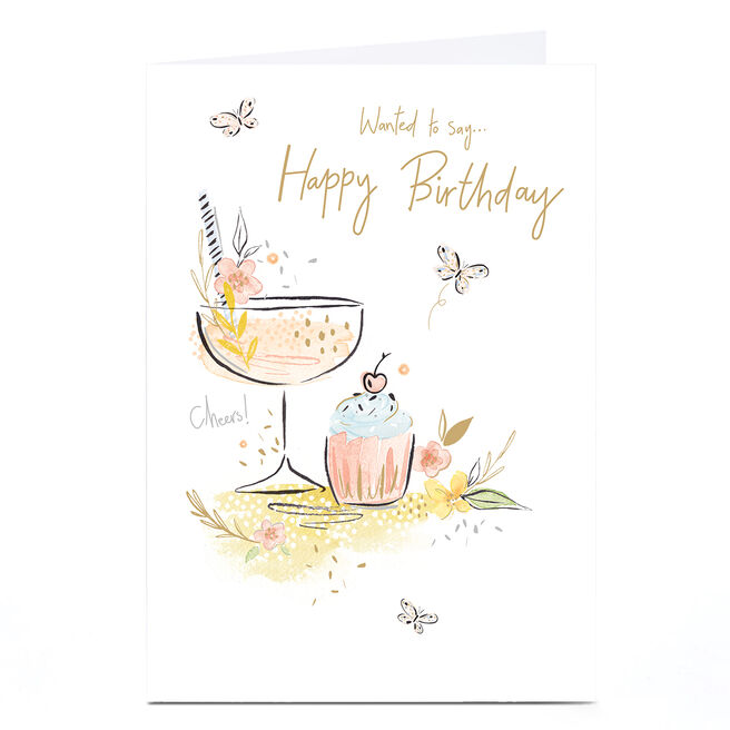 Personalised Birthday Card - Cocktail and Cupcake