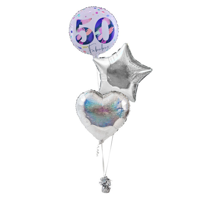 50 & Fabulous Birthday Inflated Balloon Arrangement