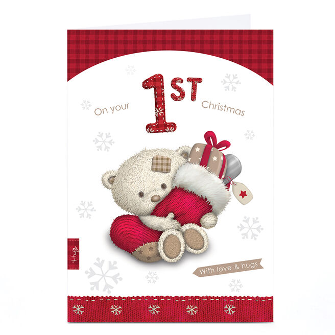 Personalised Christmas Card - HUGS - On Your 1st Christmas