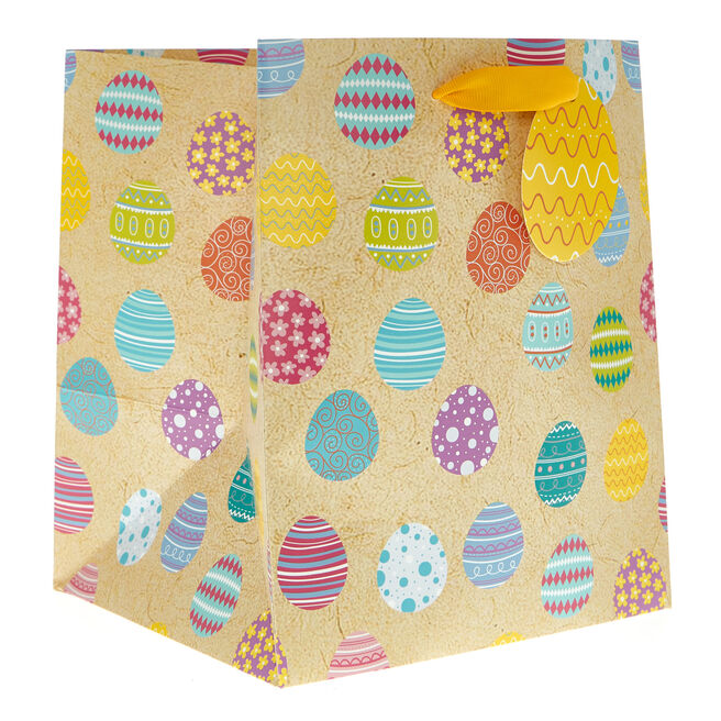 Medium Portrait Kraft Egg Pattern Easter Gift Bag