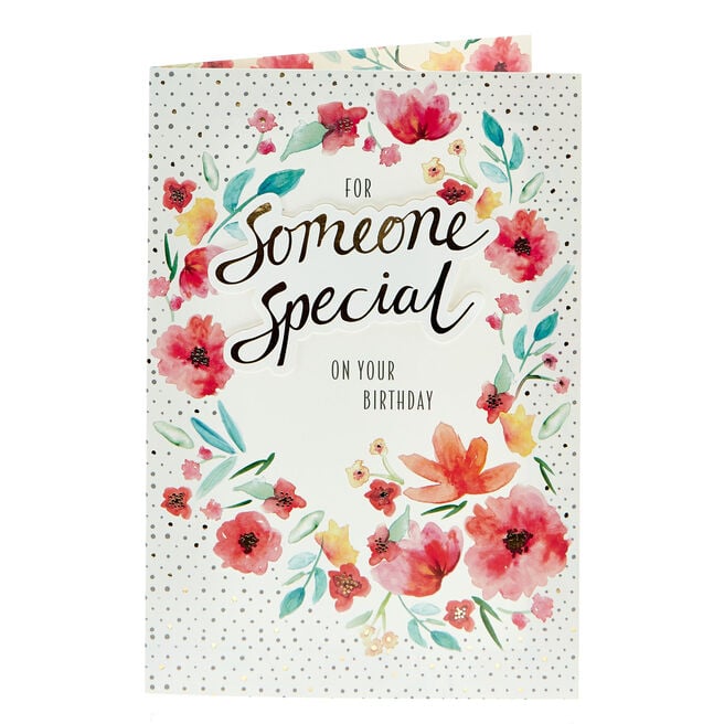 Birthday Card - Someone Special Floral Border