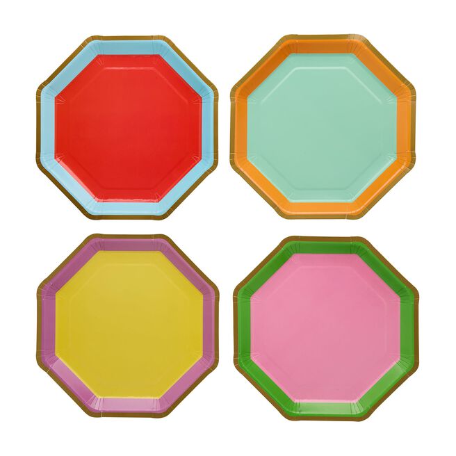Premium Brights Paper Plates - Pack of 8