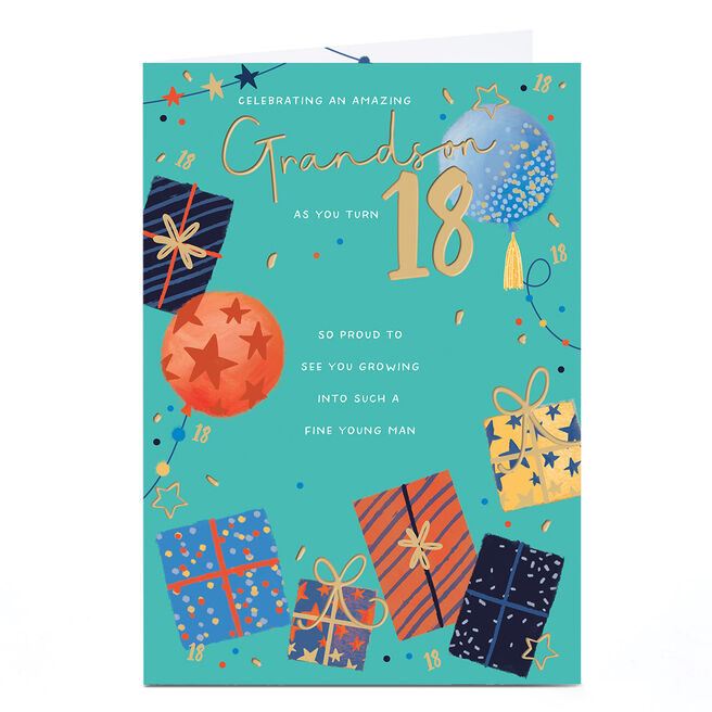 18th Birthday Card - Fine Young Man, Grandson
