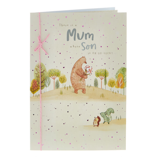 Mum From Son Woodland Bear Mother's Day Card