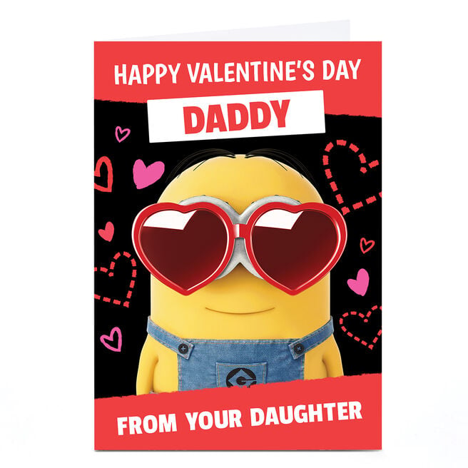 Personalised Minions Valentine's Day Card - Daddy from Daughter