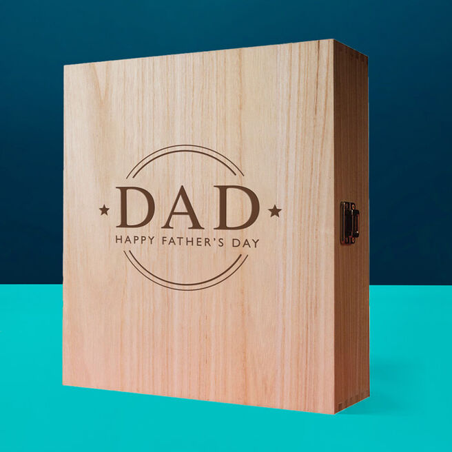 Father's Day 3 Bottle Luxury Wooden Box - Happy Father's Day Dad